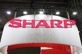 Sharp signboard and logo